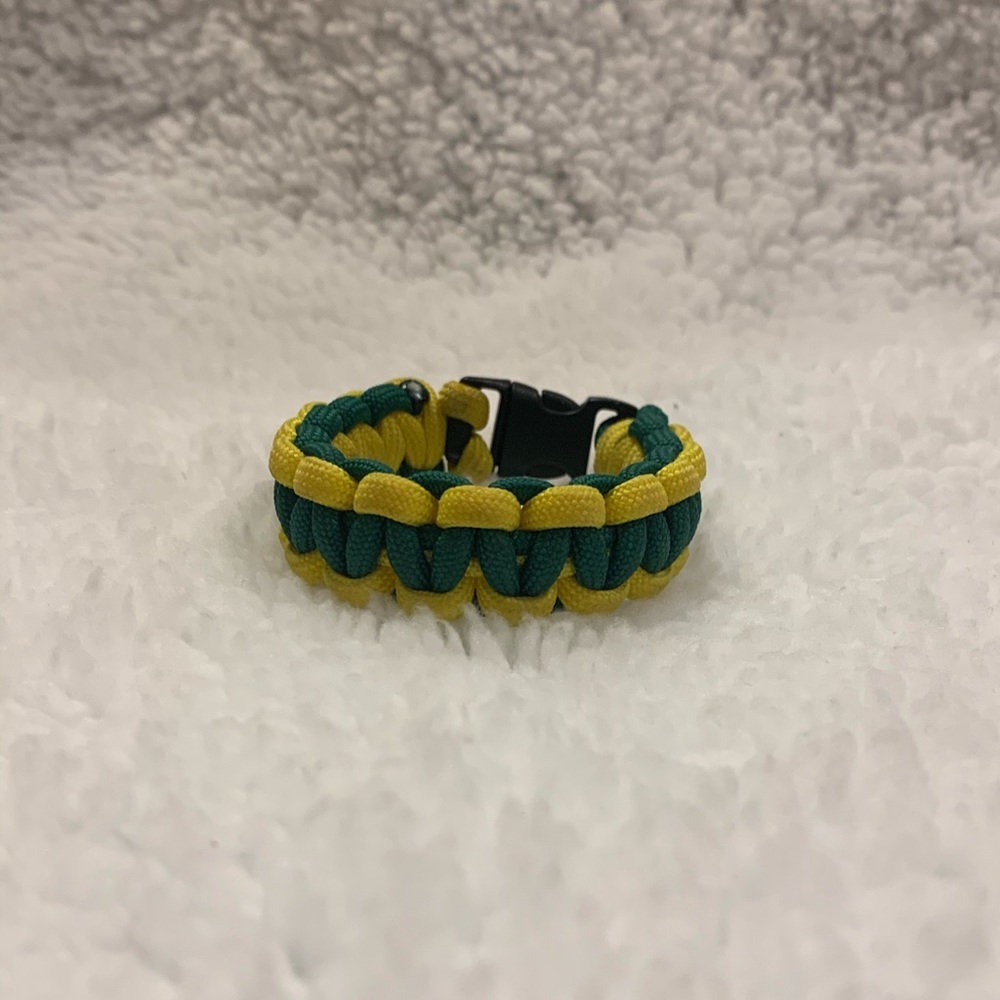 Handmade Green and Yellow Paracord Bracelet